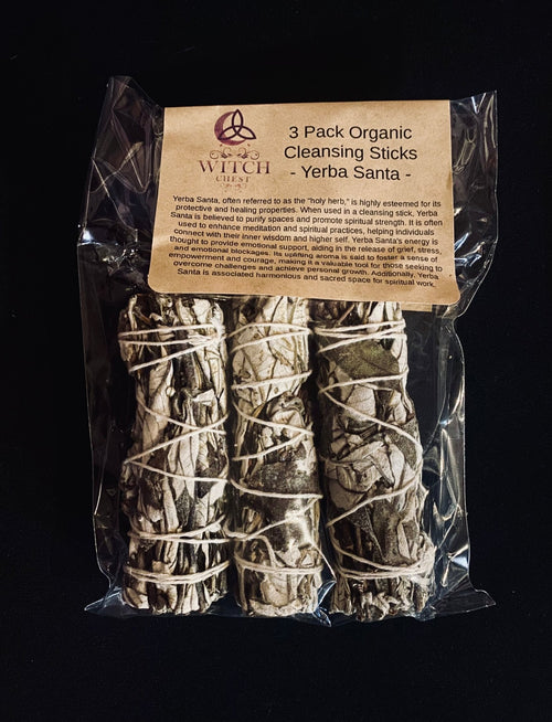 3 Pack Yerba Santa Organic Cleansing Stick - Witch Chest