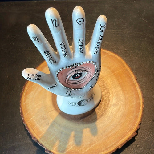 All Knowing Eye Heart Palmistry Hand - Witch Chest