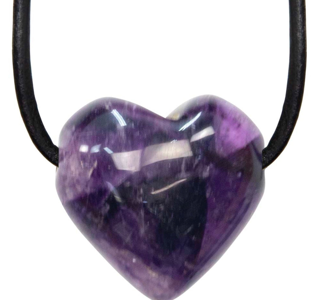 Amethyst Puffed Heart Necklace - Witch Chest
