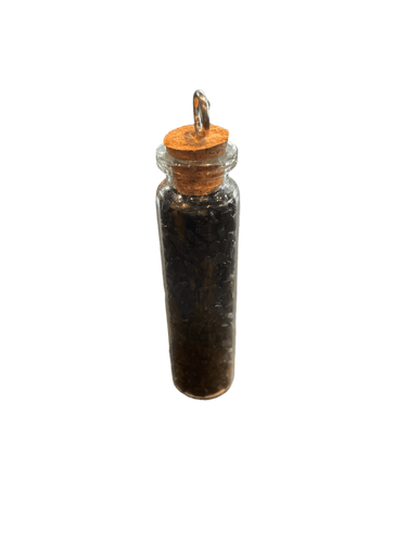 Black Obsidian Crystal Chips Jar - Witch Chest