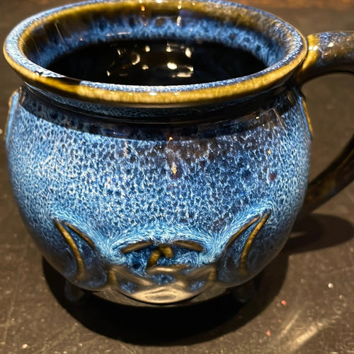 Blue Ceramic Triple Moon Mug - Witch Chest