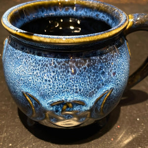 Blue Ceramic Triple Moon Mug - Witch Chest