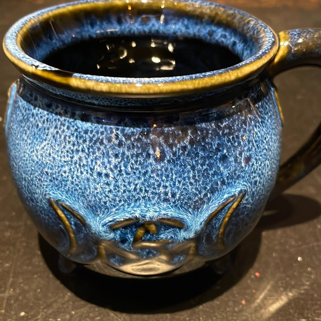 Blue Ceramic Triple Moon Mug - Witch Chest
