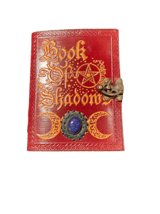 Book of Shadows Red Leather With Lapis BOS/Journal - Witch Chest