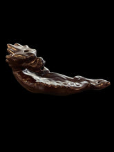 Load image into Gallery viewer, Brown Ceramic Sleeping Dragon Backflow Incense Holder - Witch Chest