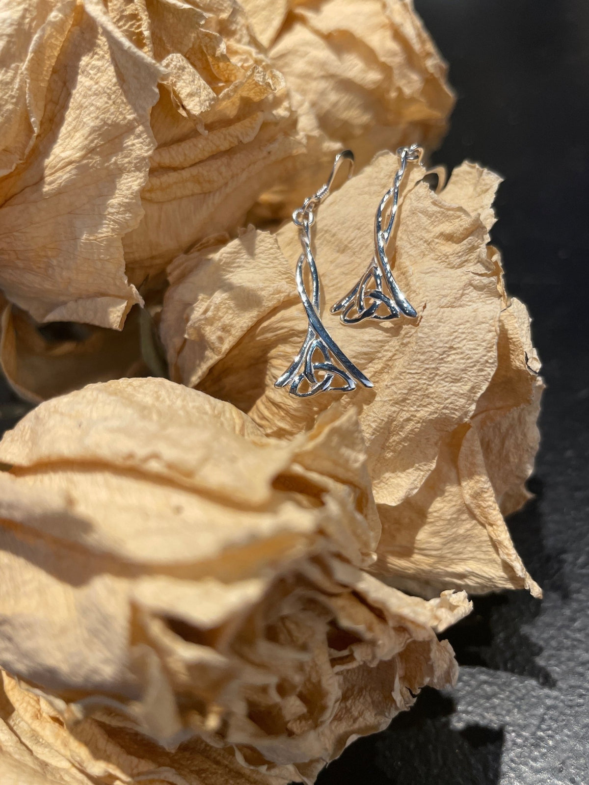 Dangling Triquetra Earrings - Sterling Silver - Witch Chest