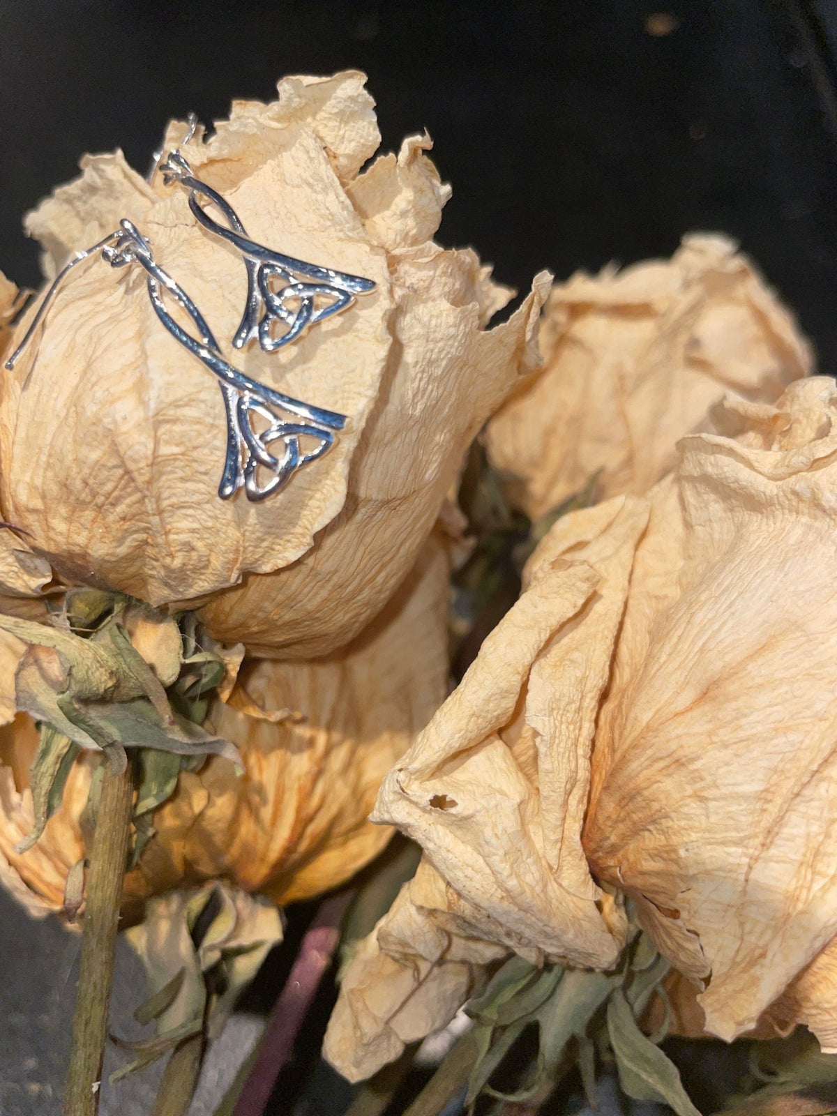 Dangling Triquetra Earrings - Sterling Silver - Witch Chest