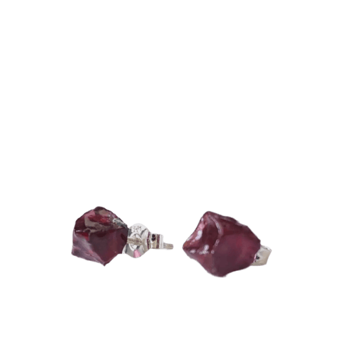 Garnet Earrings By Raw Stone Elegance - Witch Chest