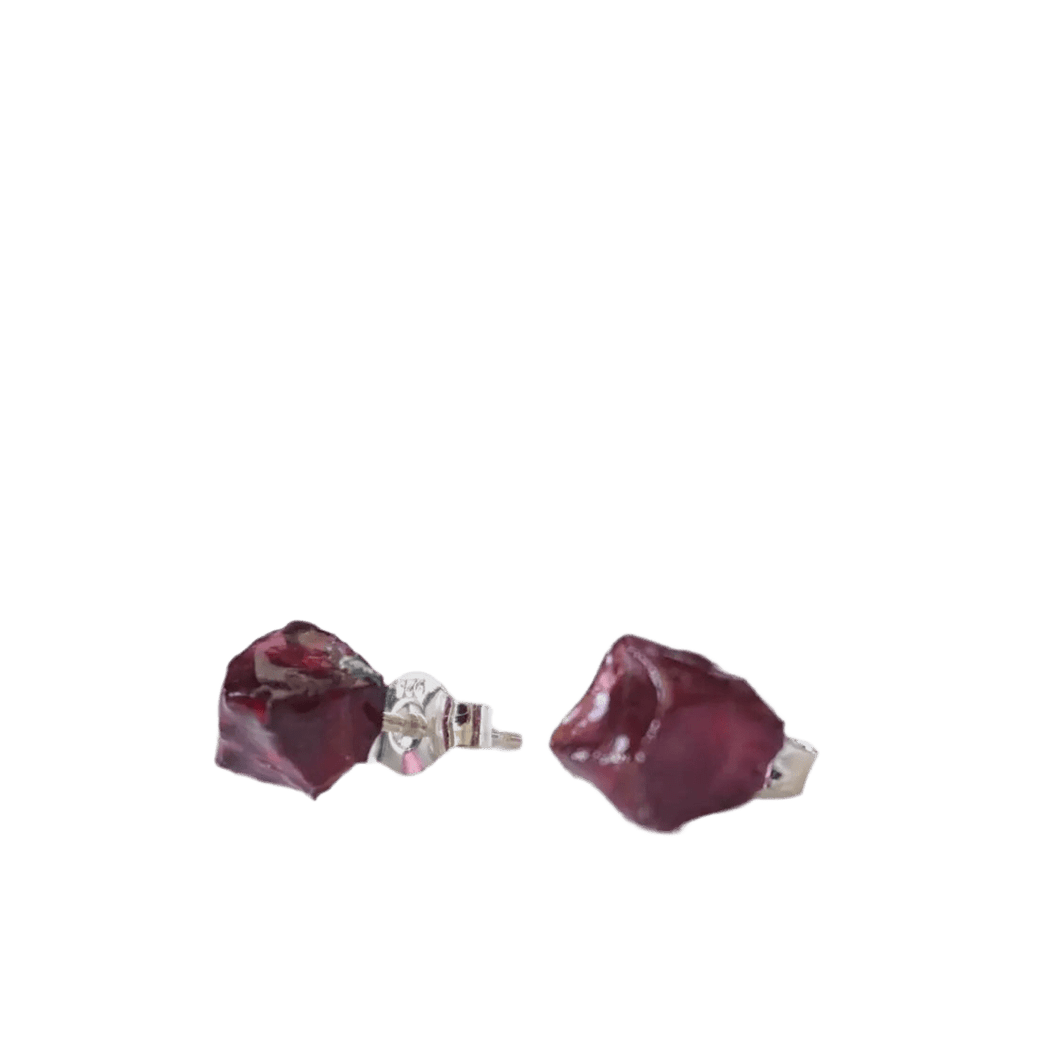 Garnet Earrings By Raw Stone Elegance - Witch Chest