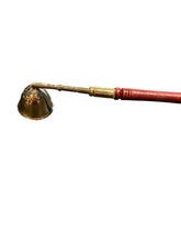 Load image into Gallery viewer, Long Brass &amp; Wood Candle Snuffer - Witch Chest
