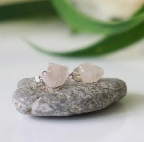 Rose Quartz Earrings By Raw Stone Elegance (Toronto) - Witch Chest
