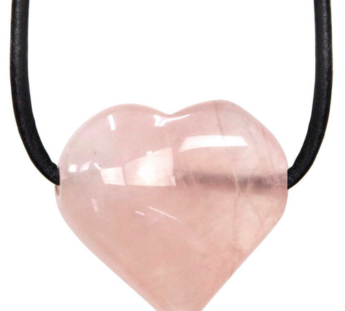 Rose Quartz Puffed Heart Necklace - Witch Chest