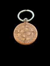 Load image into Gallery viewer, Round Wooden Laser Engraved Keychain by Blaise the Witch - Witch Chest