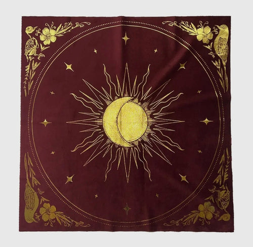 Ruby Red Velvet Celestial Altar Cloth - Witch Chest