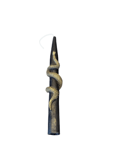 Snake Taper Black/Gold Beeswax Candle - Witch Chest (Ottawa) - Witch Chest