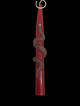 Load image into Gallery viewer, Snake Taper Red/Black - Silver Beeswax Candle - Witch Chest (Ottawa) - Witch Chest
