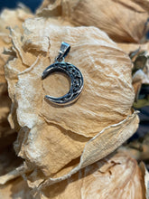 Load image into Gallery viewer, Sterling Silver Crescent Moon Pendant - Witch Chest