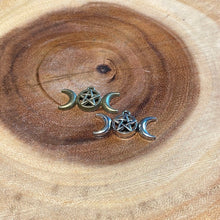 Load image into Gallery viewer, Triple Moon &amp; Pentacle Spell Bottle Charm - 1 Charm - Witch Chest