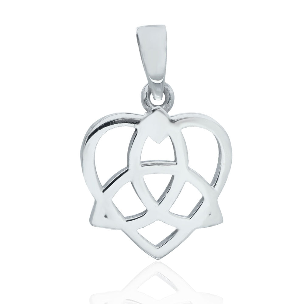 Triquetra In Heart Pendant - Sterling Silver - Witch Chest