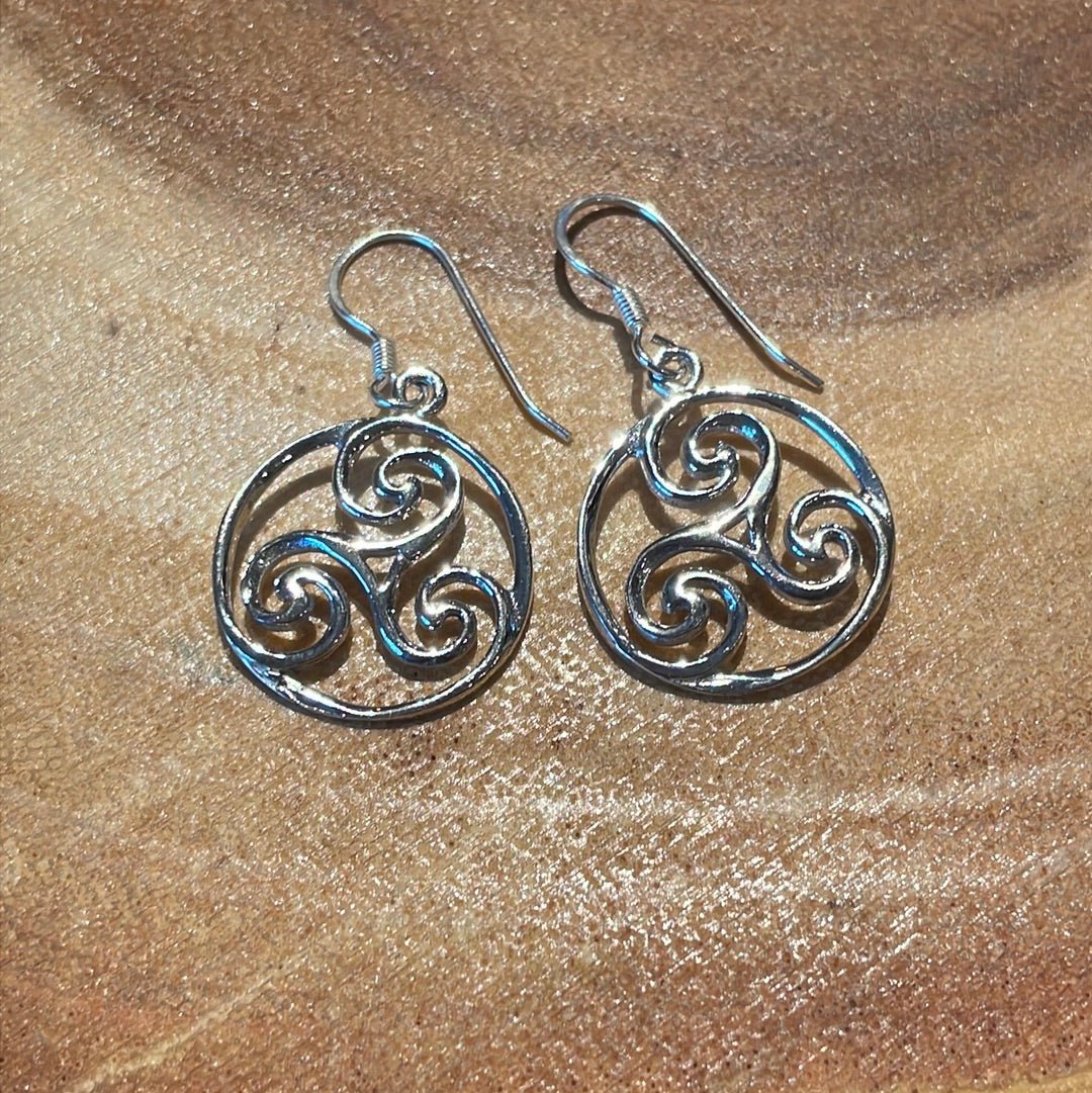 Triskellion Sterling Silver Earrings - Witch Chest