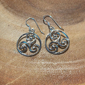 Triskellion Sterling Silver Earrings - Witch Chest