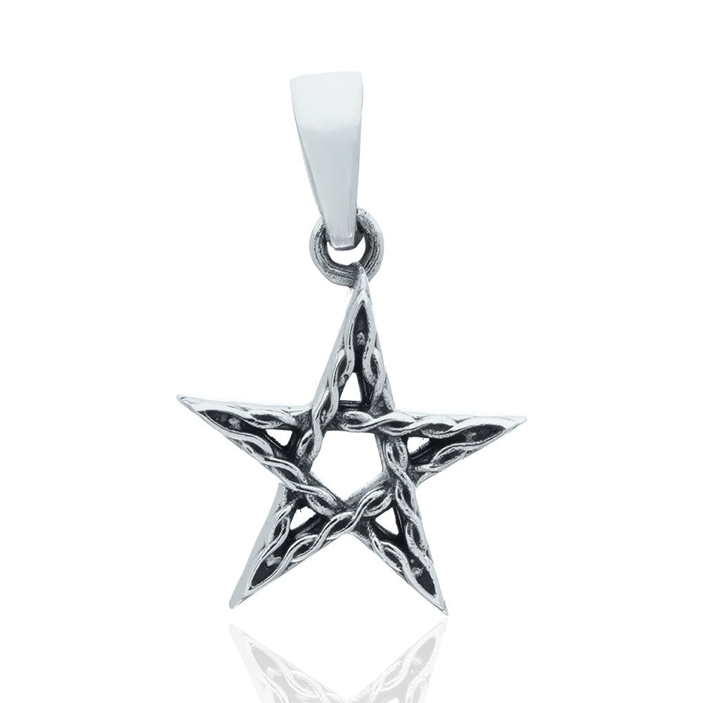 Twisted Rope Pentacle Pendant - Sterling Silver - Witch Chest