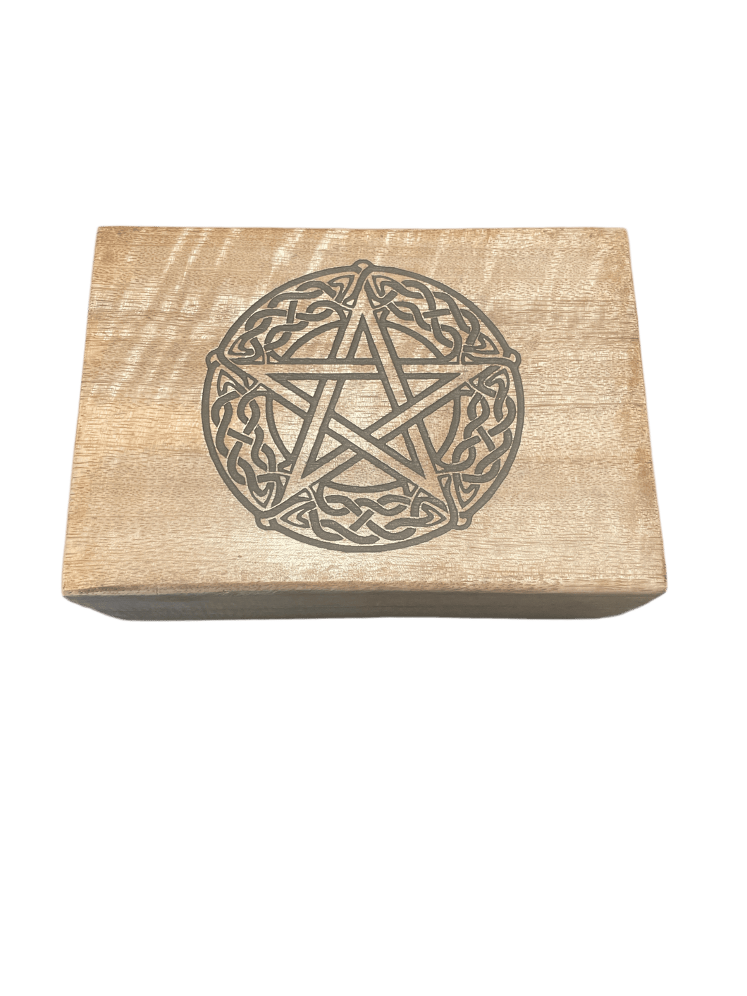 Wooden Laser Engraved Pentacle Box - Witch Chest