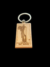 Load image into Gallery viewer, Wooden Laser Engraved Tarot Card Keychain by Blaise the Witch - Witch Chest