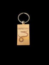 Load image into Gallery viewer, Wooden Laser Engraved Zodiac Keychain by Blaise the Witch - Witch Chest