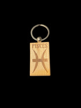 Load image into Gallery viewer, Wooden Laser Engraved Zodiac Keychain by Blaise the Witch - Witch Chest