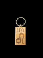 Load image into Gallery viewer, Wooden Laser Engraved Zodiac Keychain by Blaise the Witch - Witch Chest