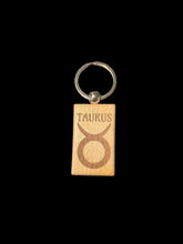 Load image into Gallery viewer, Wooden Laser Engraved Zodiac Keychain by Blaise the Witch - Witch Chest