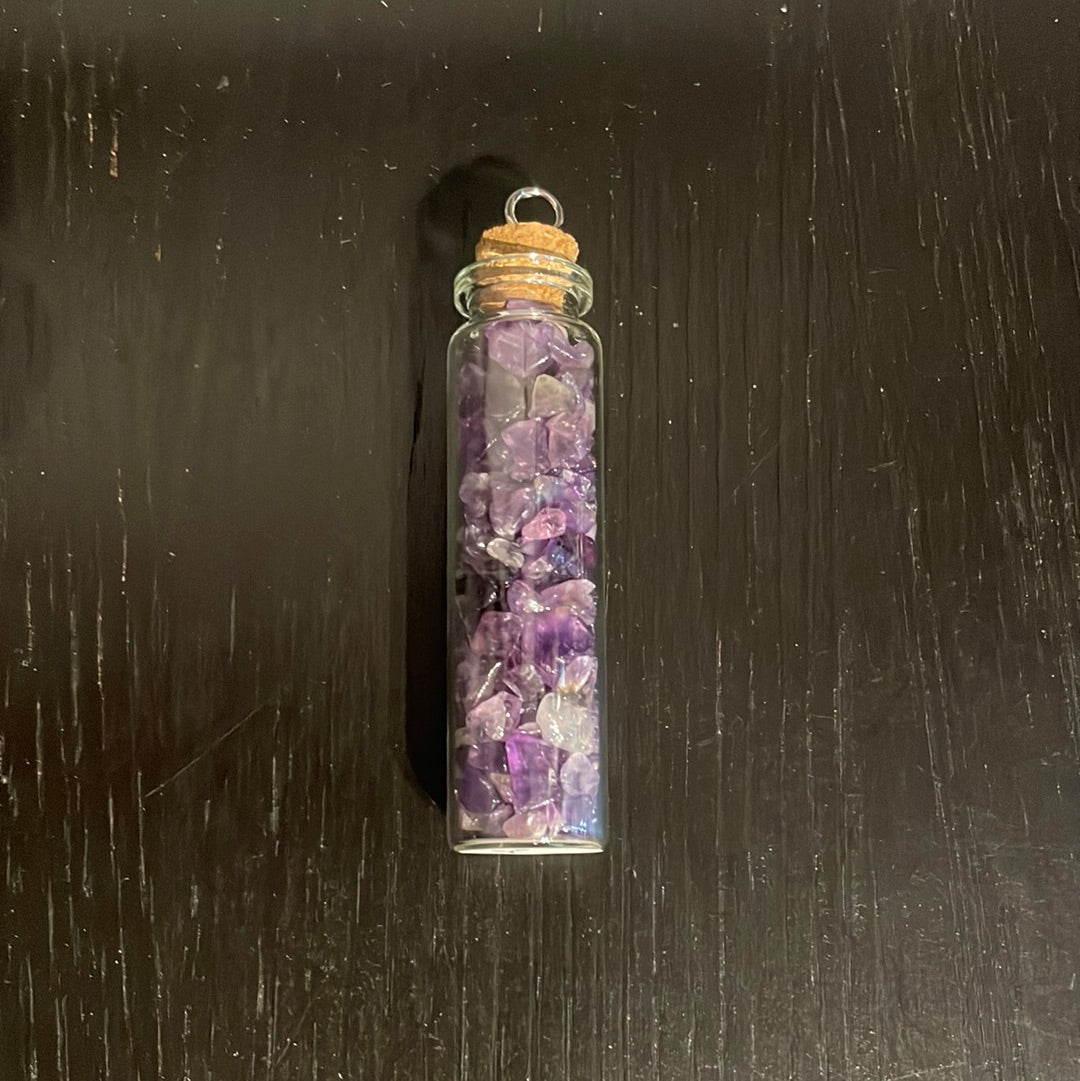 Amethyst Crystal Chips Jar - Witch Chest