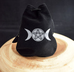 Black Velvet Bags With Design - 2 Types - Witch Chest
