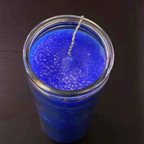 Blue 7 Day Jar Candle - Witch Chest