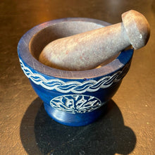 Load image into Gallery viewer, Blue Soapstone Tree Of Life Mortar &amp; Pestle - Witch Chest