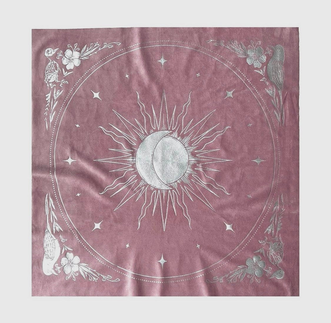 Blush Pink Velvet Celestial Altar Cloth - Witch Chest