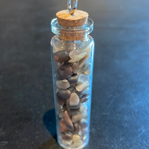 Botswana Agate Crystal Chips Jar - Witch Chest