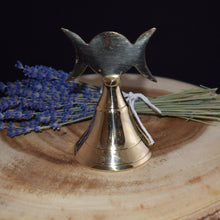 Load image into Gallery viewer, Brass Bell With Triple Moon Handle - Witch Chest