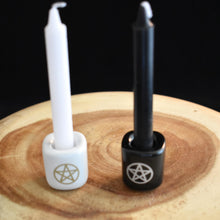 Load image into Gallery viewer, Ceramic Pentacle Chime Candle Holders - witchchest