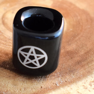 Ceramic Pentacle Chime Candle Holders - witchchest