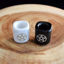 Load image into Gallery viewer, Ceramic Pentacle Chime Candle Holders - witchchest