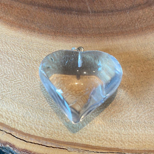 Clear Quartz Crystal Heart Pendant - Witch Chest