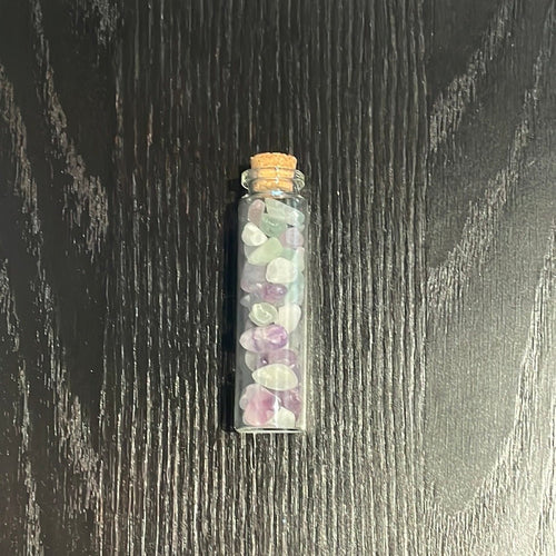 Fluorite (Multi-Coloured) Crystal Chips Jar - Witch Chest