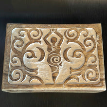 Load image into Gallery viewer, Goddess Triple Moon Wooden Box 5X7 - Witch Chest