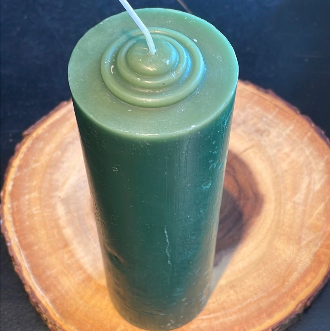 Green 7 Day Candle For Pull Out Jar - Witch Chest