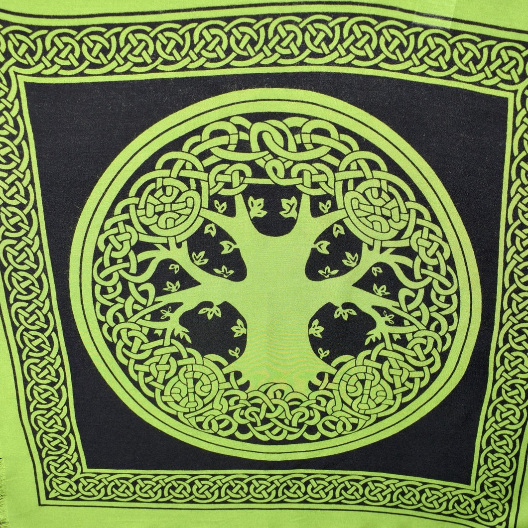 Green Tree Of Life Altar Cloth - Witch Chest