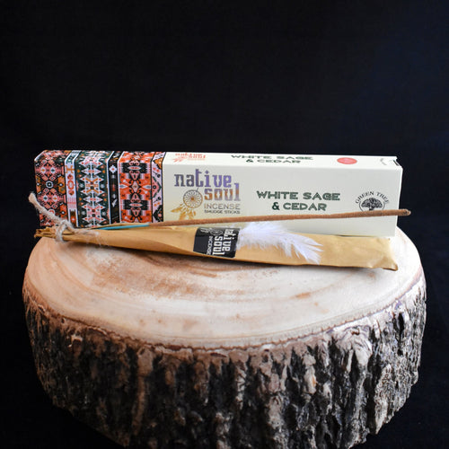 Native Soul White Sage & Cedar Incense Sticks - 1 box (15g) - witchchest