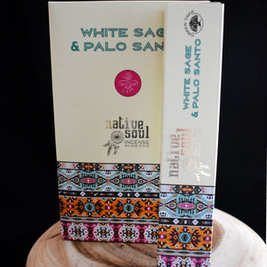 Native Soul White Sage & Palo Santo Incense Sticks- 1 Box (15g) - witchchest