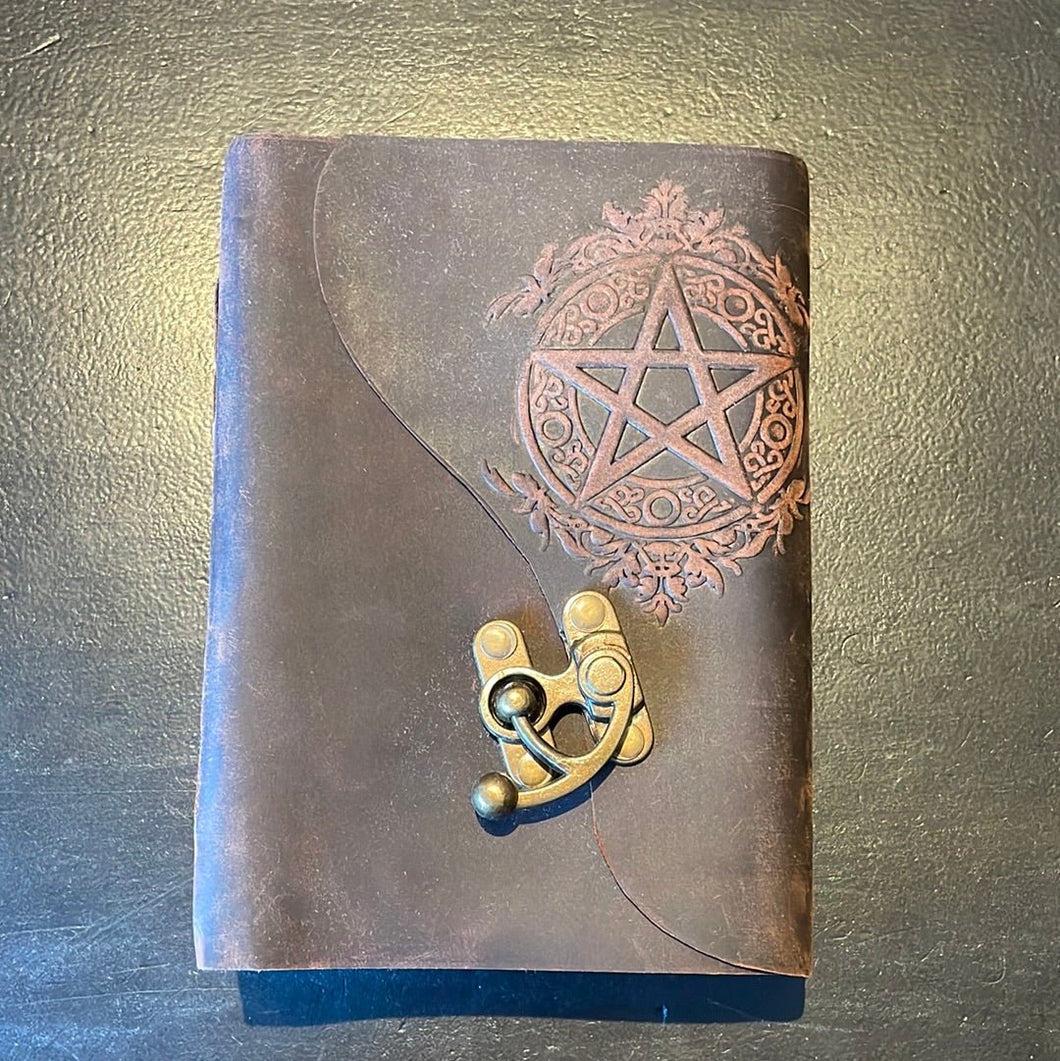 Pentacle Leather Book Of Shadows/Journal - Witch Chest